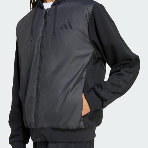 Essentials CLIMAWARM 3-Stripes Insulated Hooded Hybrid Jacket 상세 이미지 6