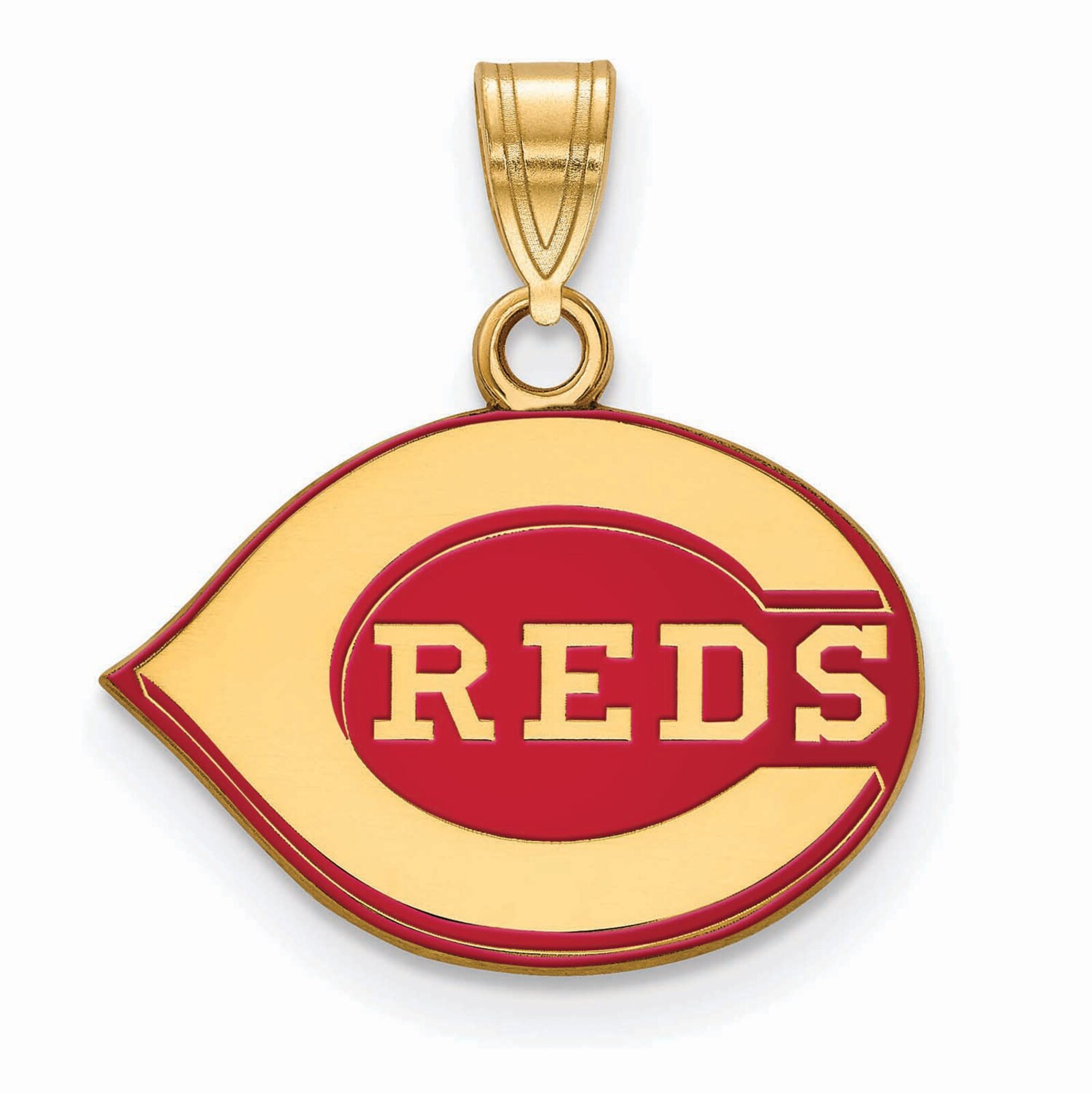 여성용 Cincinnati Reds 골드 도금 에나멜 펜던트 상세 이미지 3