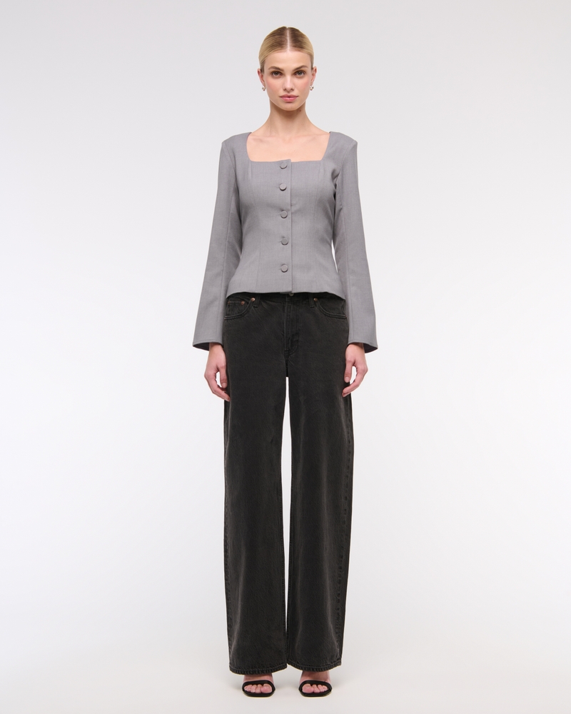 Long-Sleeve Squareneck Tailored Vest 상세 이미지 2