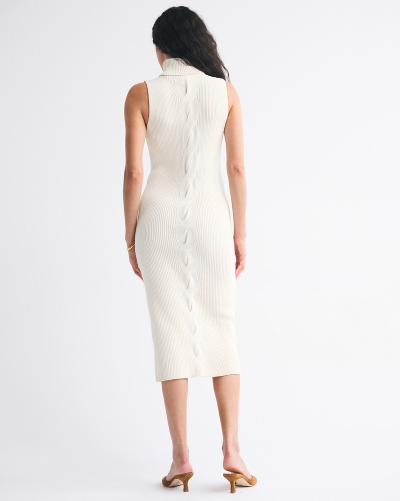 Turtleneck Cable Midi Sweaterdress 상세 이미지 4