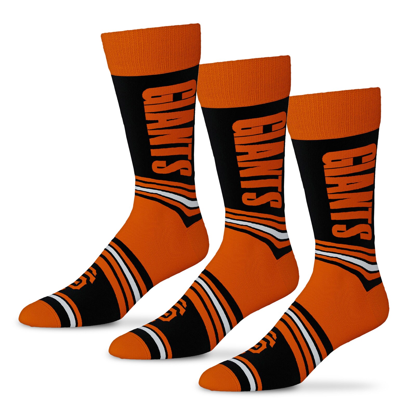 남녀공용 San Francisco Giants Starter 블랙 Rally Cry 3팩 양말 세트