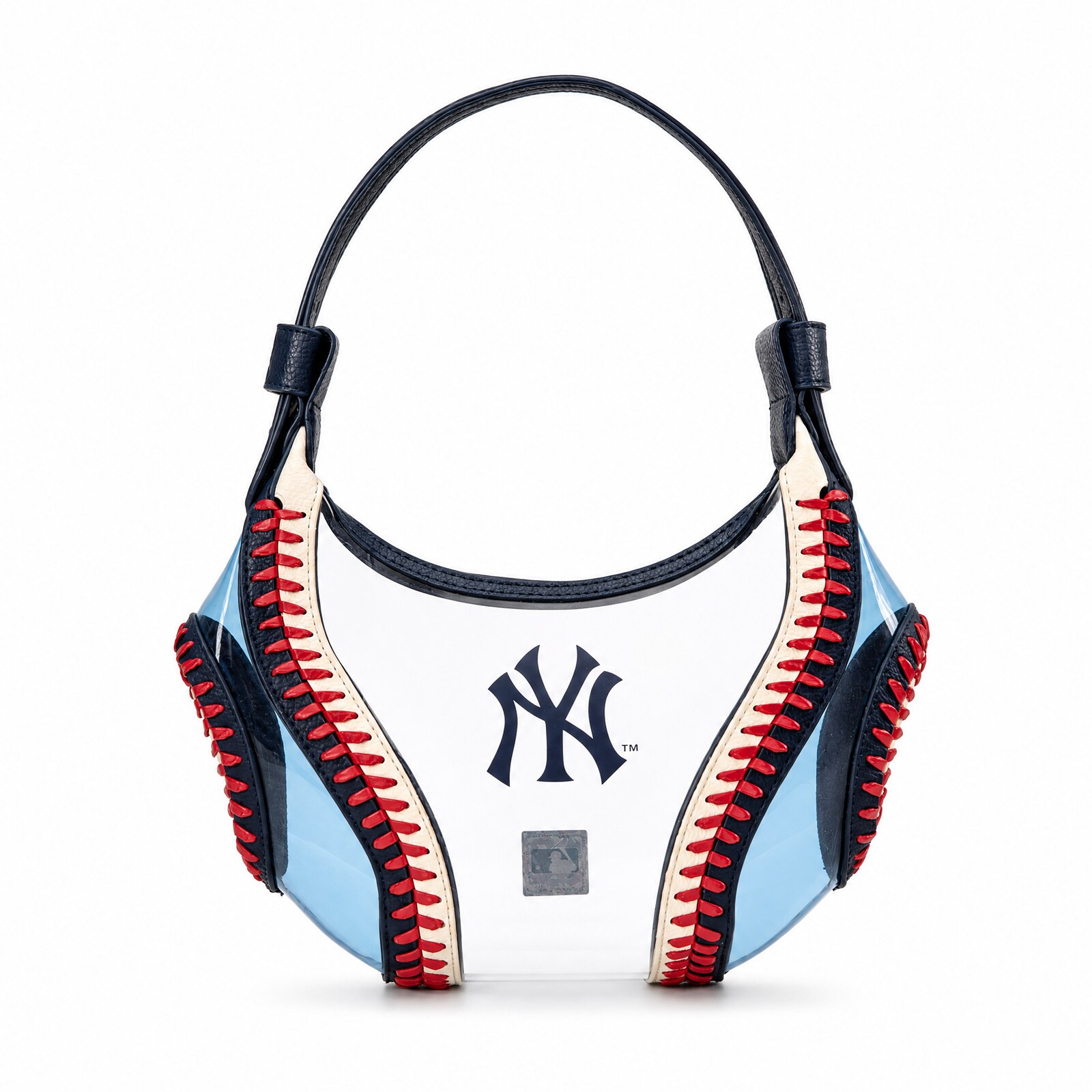 New York Yankees Montana West 투명 슬라우치 숄더백 상세 이미지 3