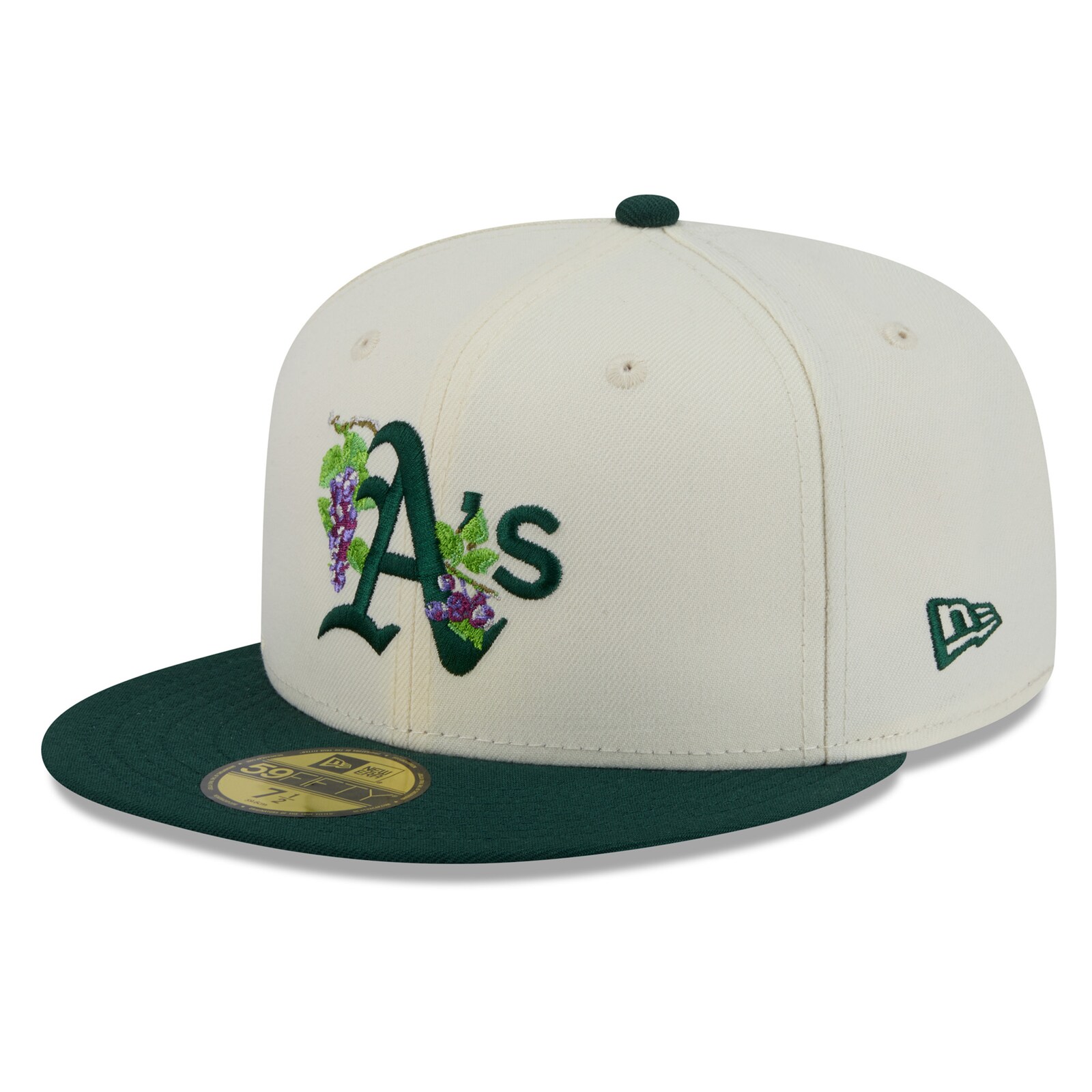 남성용 Athletics New Era 화이트/그린 Blossom 59FIFTY 피티드 모자 상세 이미지 4