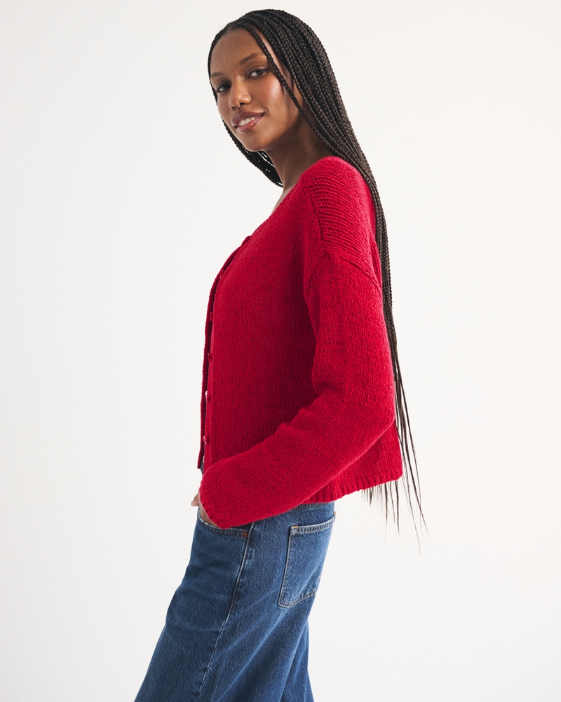 Open-Stitch Textural Crew Cardigan 상세 이미지 4