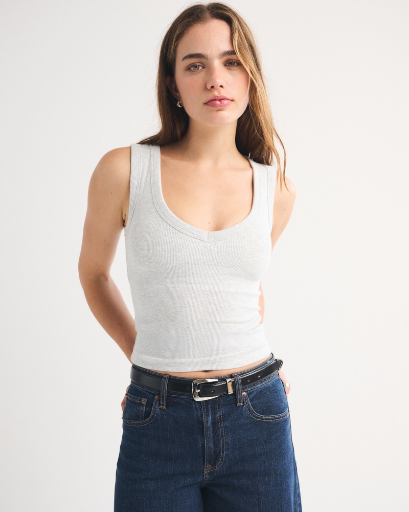 Bra-Free Rib V-Neck Tank 상세 이미지 4