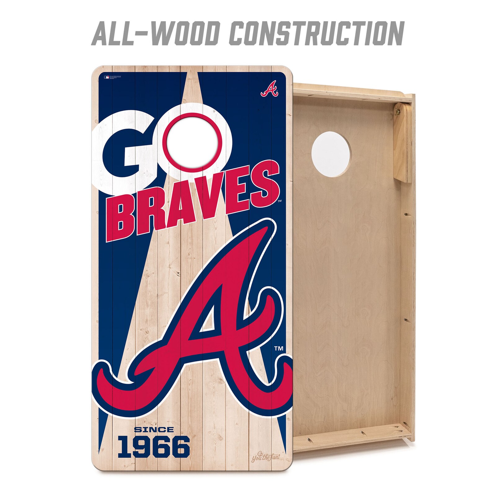 Atlanta Braves IDNA 2' x 4' 콘홀 게임 백 포함 세트 상세 이미지 4