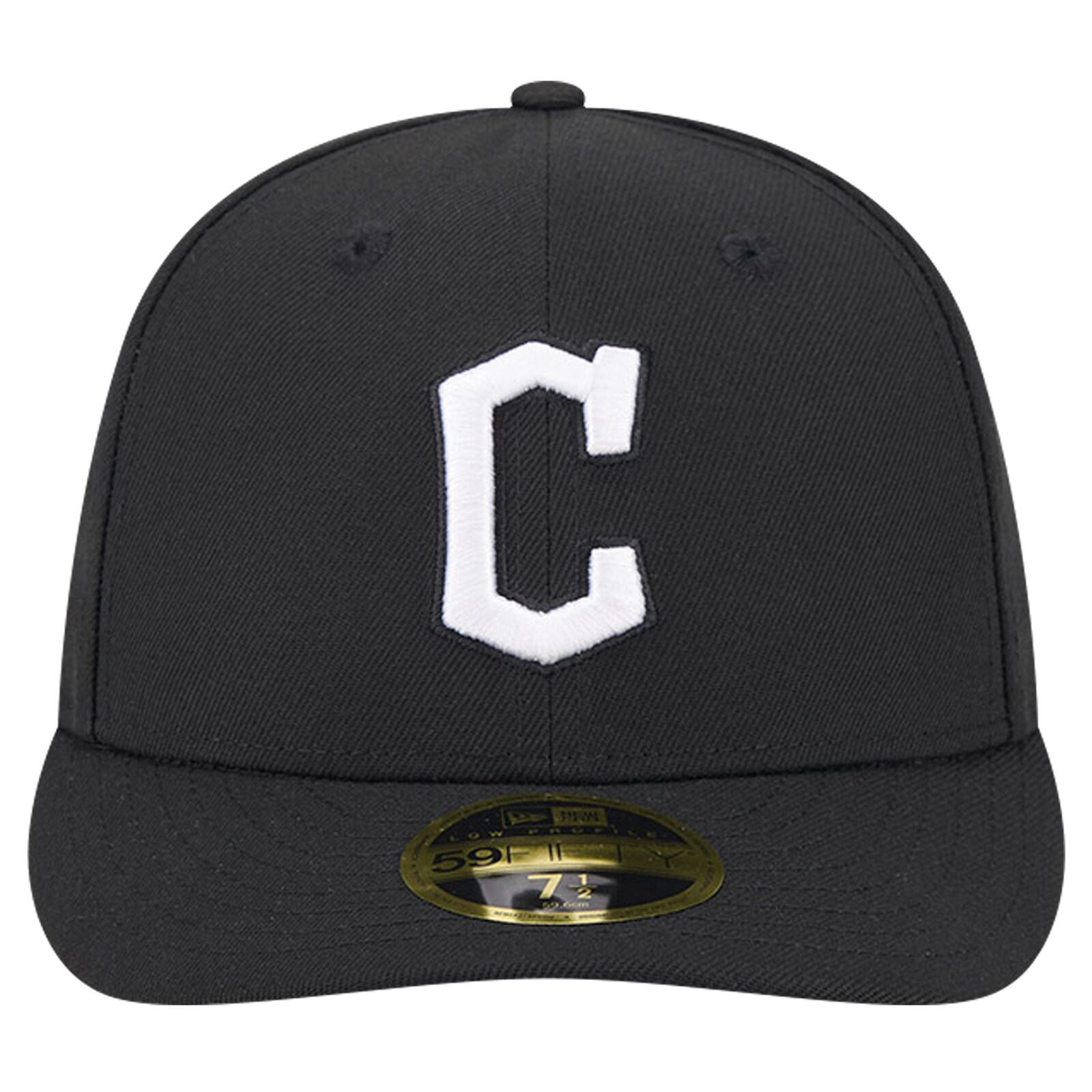 남성용 클리블랜드 가디언스 New Era 블랙 로우 프로파일 59FIFTY 피티드 모자 상세 이미지 3