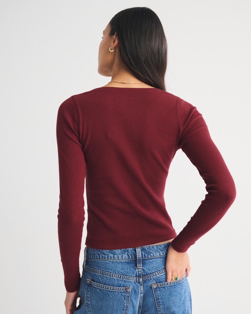Long-Sleeve Rib Henley 상세 이미지 5