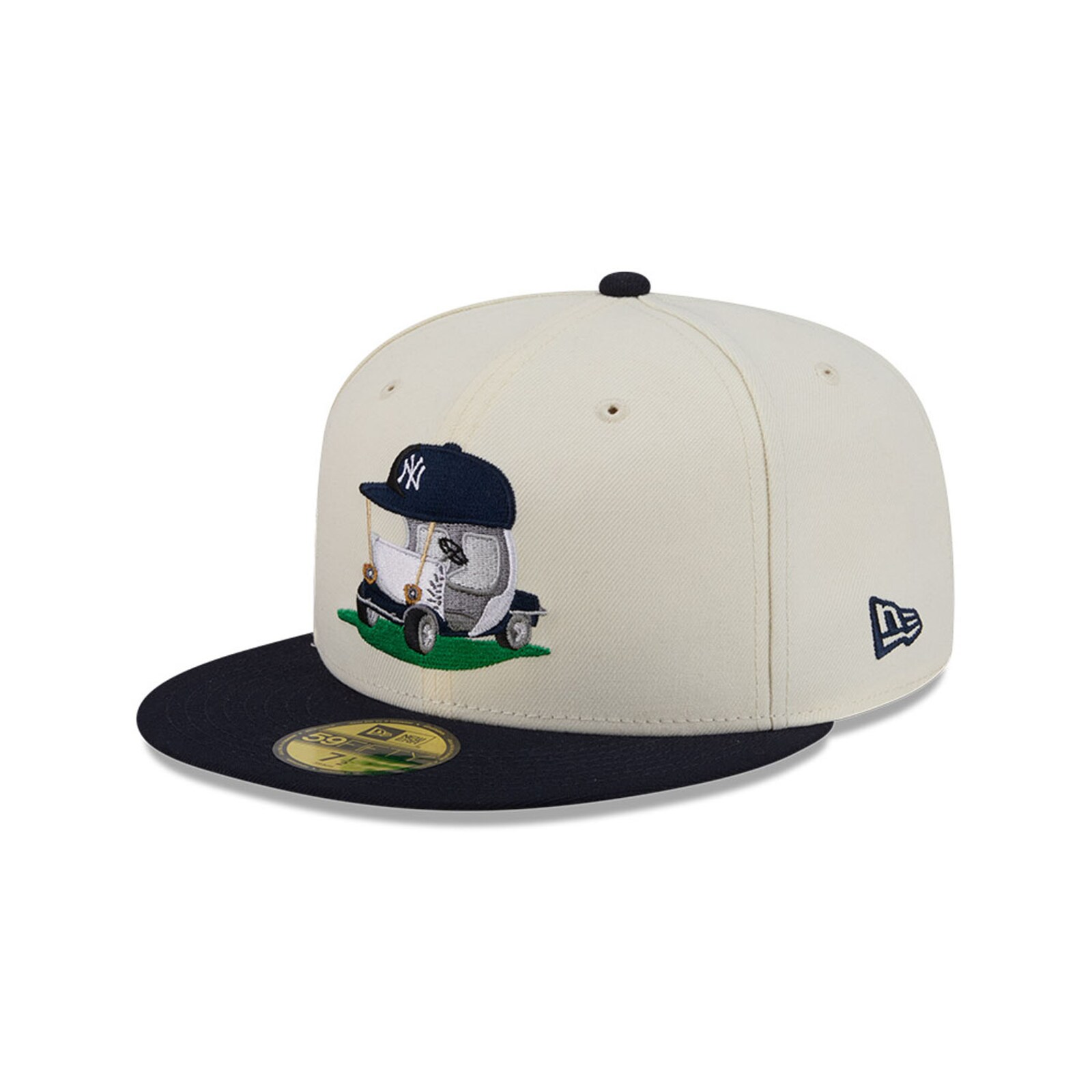 남성용 New York Yankees 크림/네이비 Bullpen Cart 59FIFTY 피티드 모자 상세 이미지 4