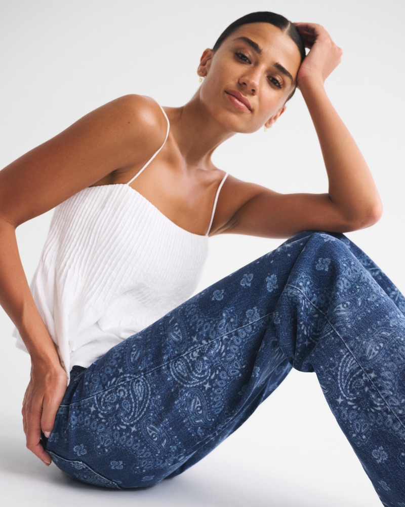 Curve Love High Rise 90s Relaxed Bandana Print Jean 상세 이미지 6