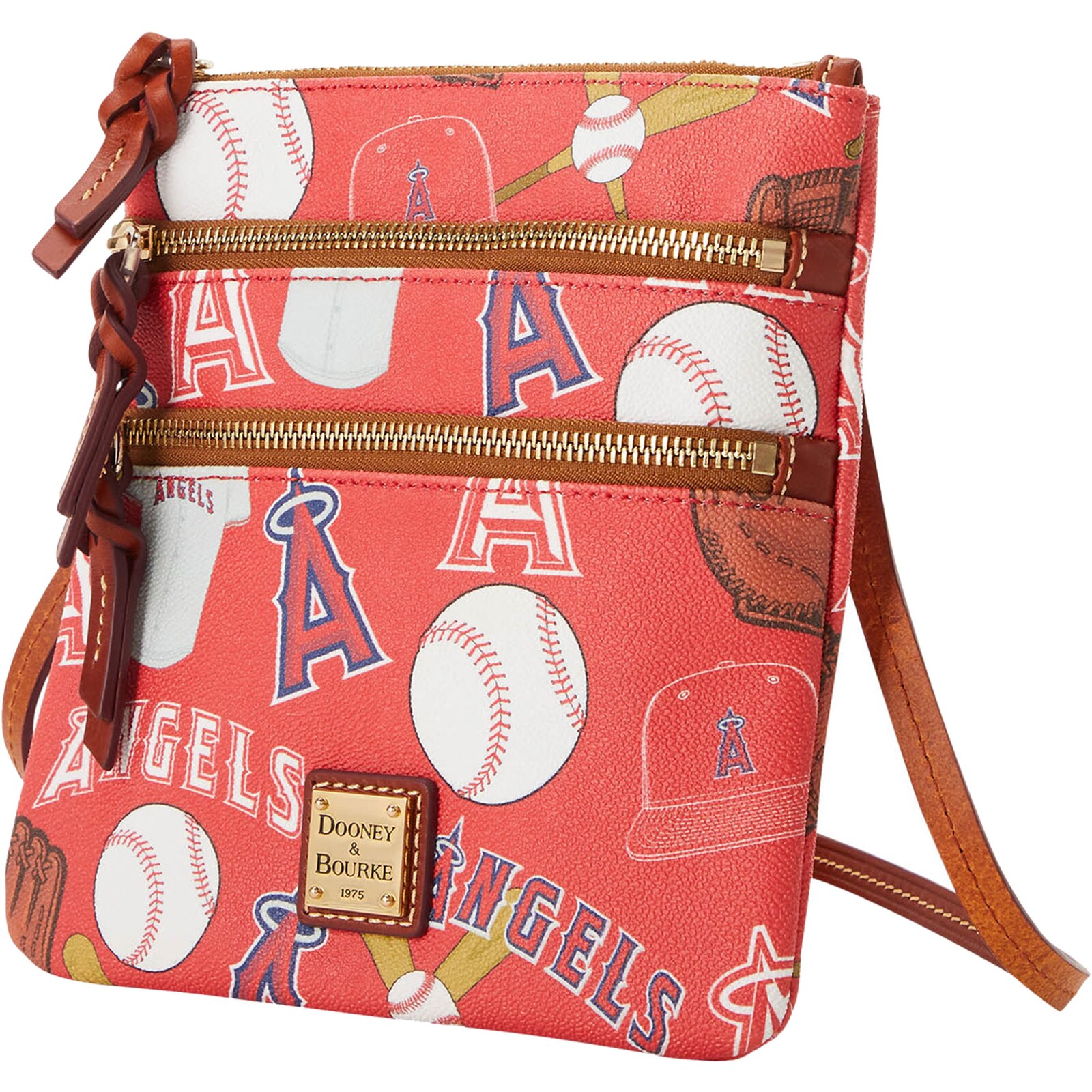 Los Angeles Angels Dooney & Bourke 게임 데이 트리플 지퍼 크로스보디 백 상세 이미지 3