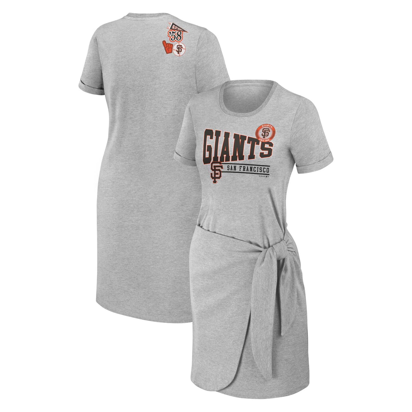 여성용 San Francisco Giants 매듭 장식 티셔츠 드레스 상세 이미지 2