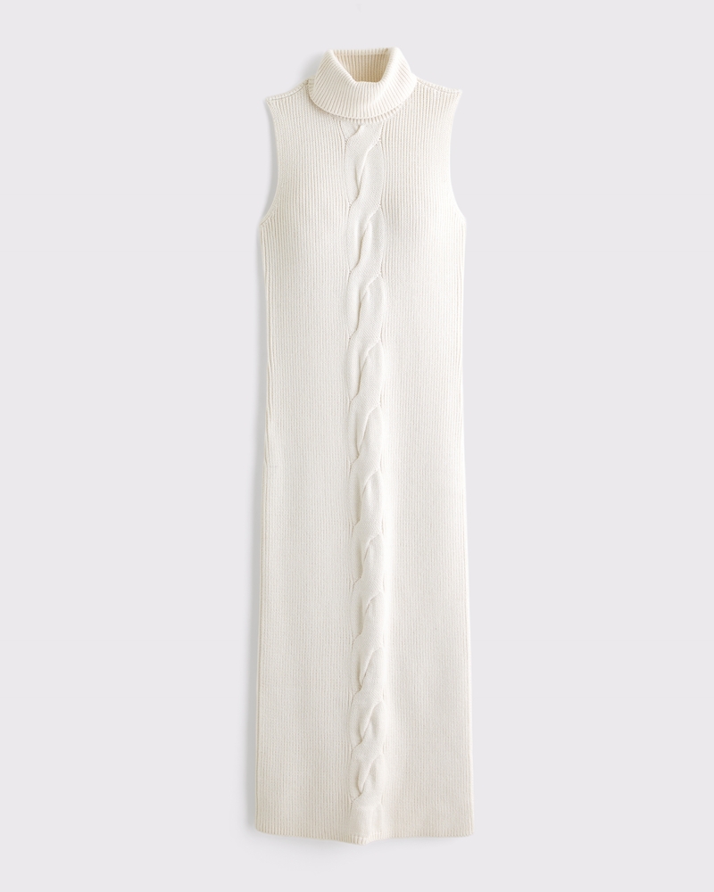 Turtleneck Cable Midi Sweaterdress 상세 이미지 6