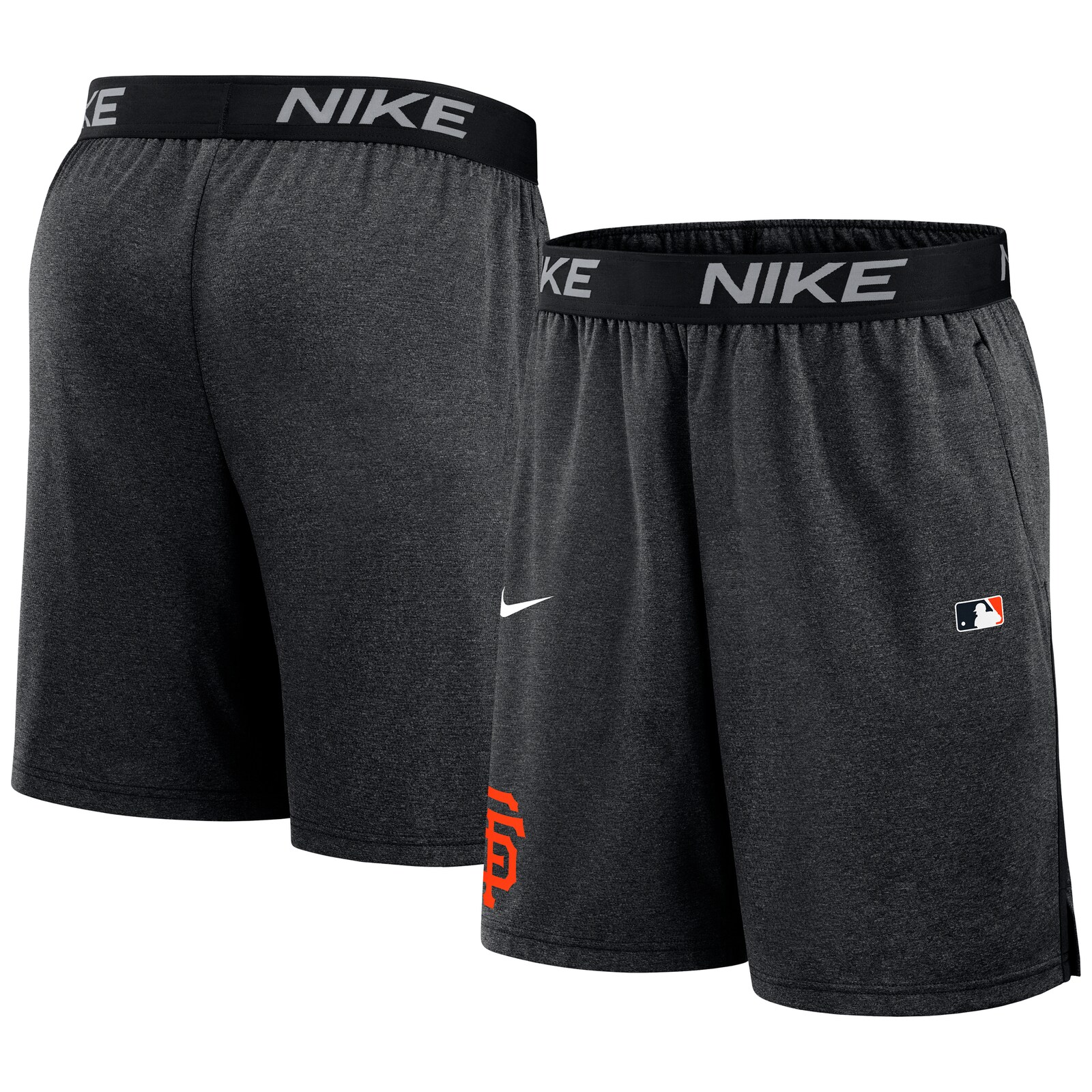 남성용 San Francisco Giants Nike 블랙 Authentic Collection 퍼포먼스 니트 쇼츠 상세 이미지 2