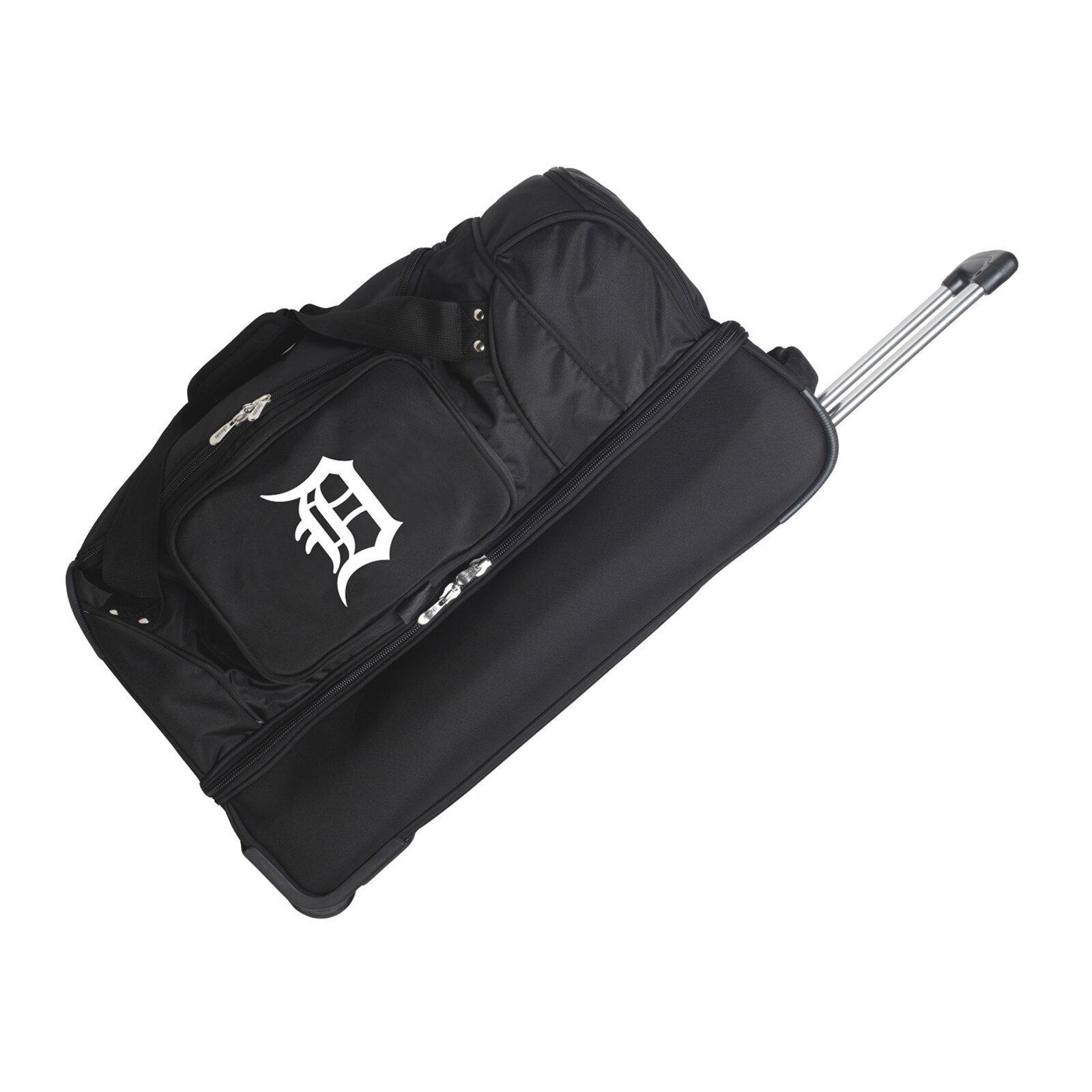 Detroit Tigers MOJO 블랙 27인치 2륜 드롭 바텀 롤링 더플백