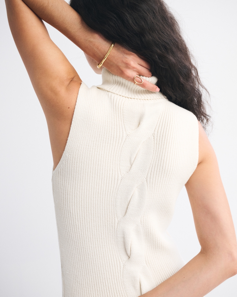 Turtleneck Cable Midi Sweaterdress 상세 이미지 5