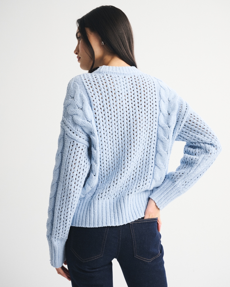 Textural Stitch Cable Crew Sweater 상세 이미지 5