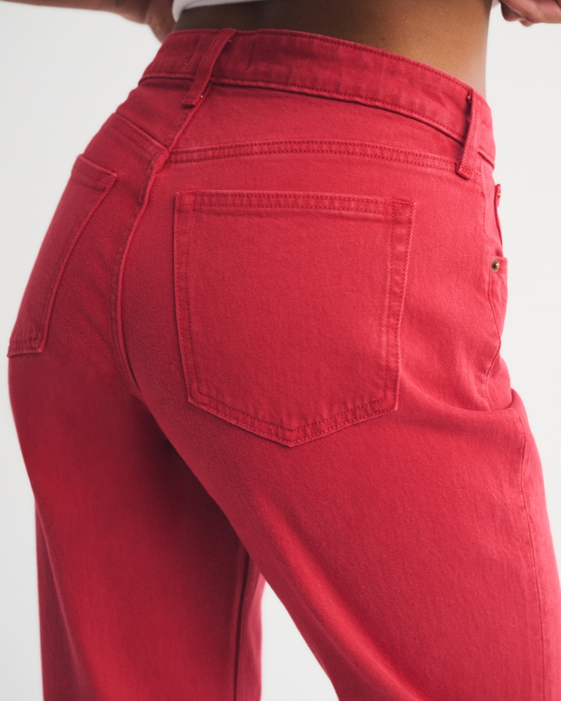 Curve Love High Rise 90s Relaxed Red Jean 상세 이미지 5
