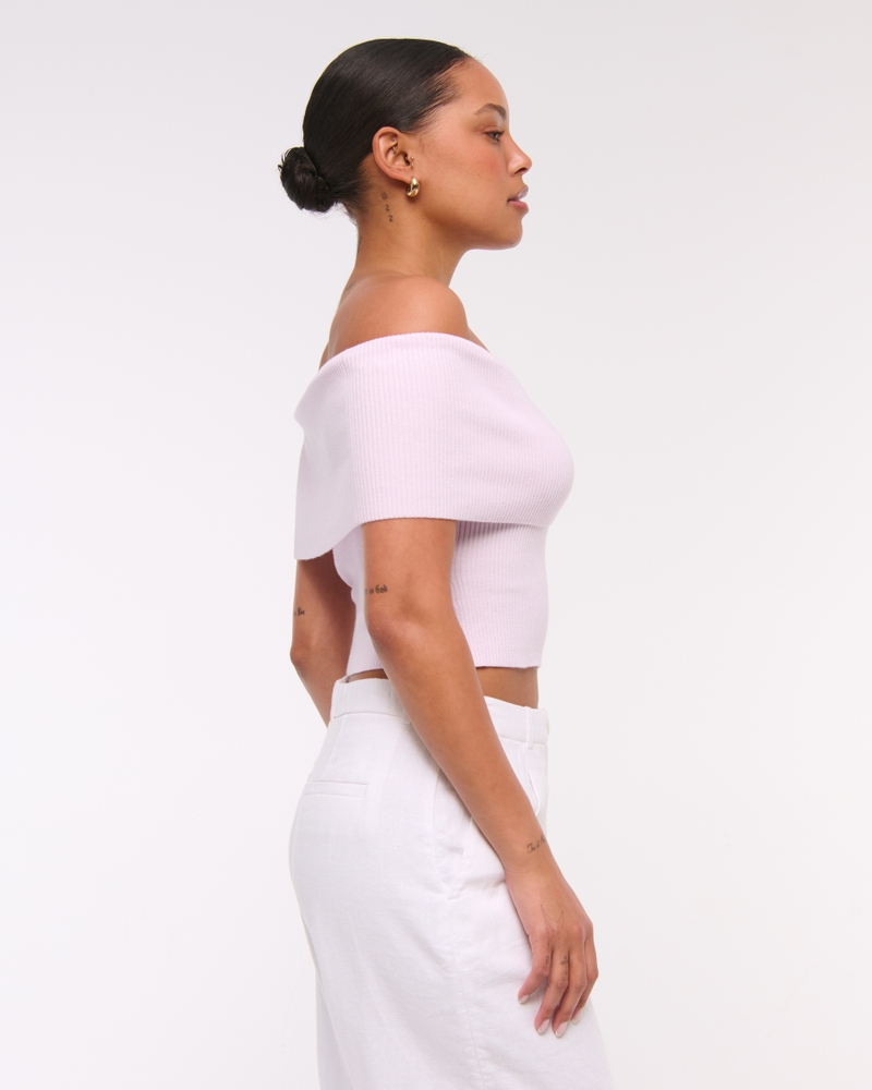 Foldover Off-The-Shoulder Sweater Top 상세 이미지 4