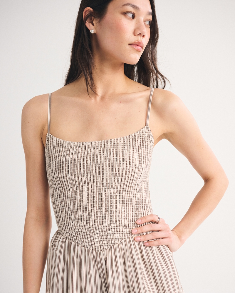 A&F Sydney Smocked Dipped-Waist Romper 상세 이미지 4
