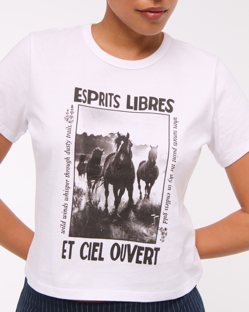 Short-Sleeve Western Graphic Skimming Tee 상세 이미지 3