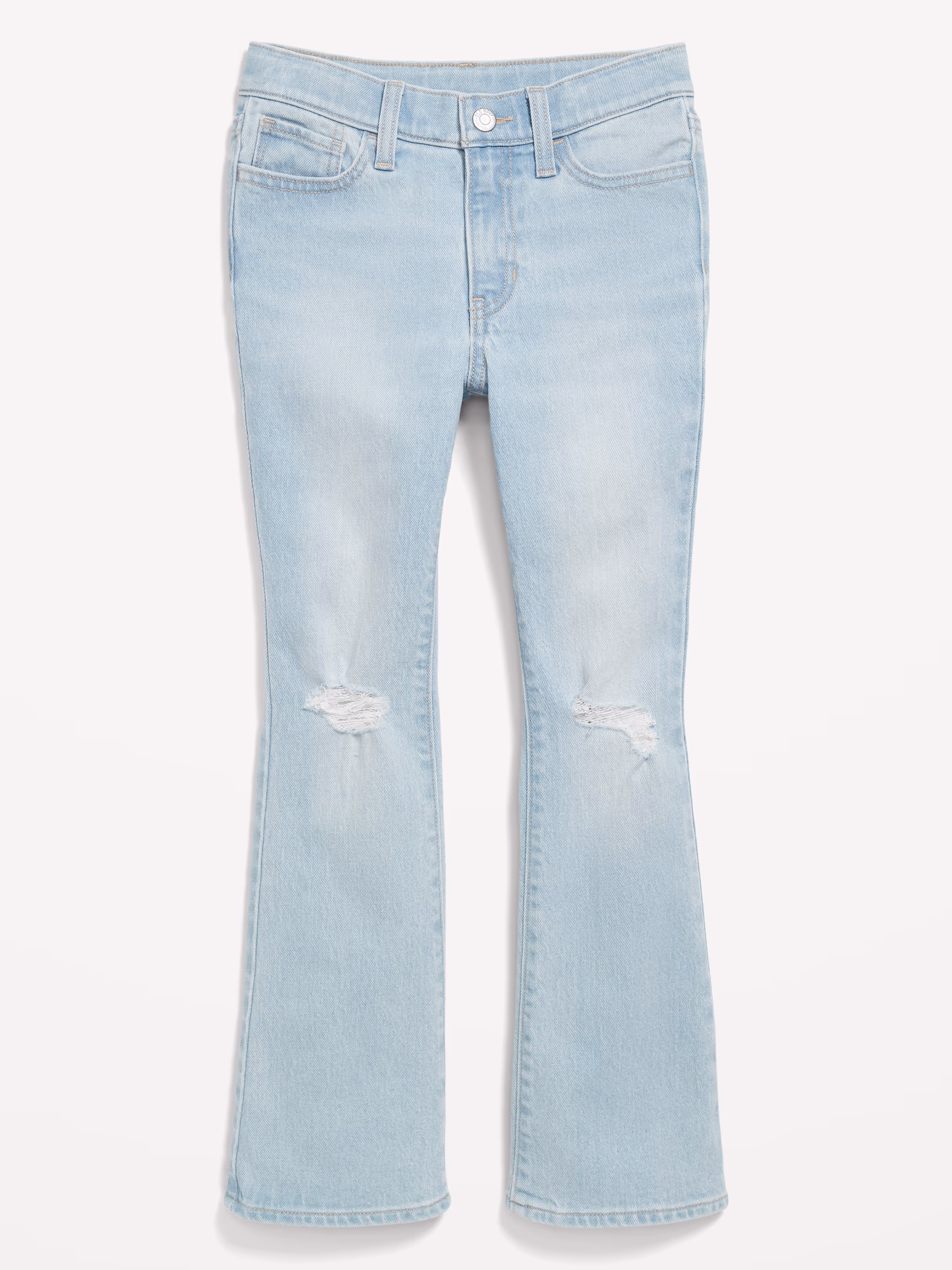 High-Waisted Built-In Tough Ripped Flare Jeans for Girls 상세 이미지 4
