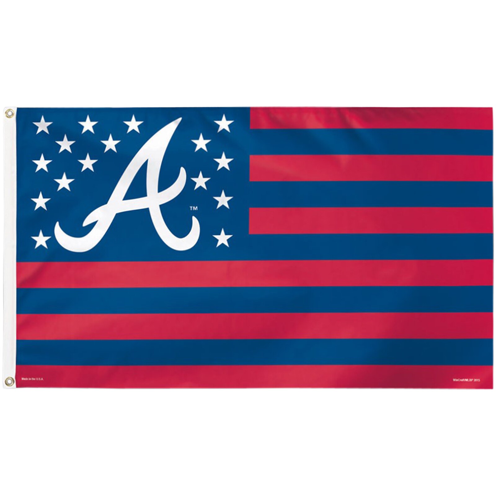 Atlanta Braves WinCraft 디럭스 성조기 3' x 5' 깃발 상세 이미지 2