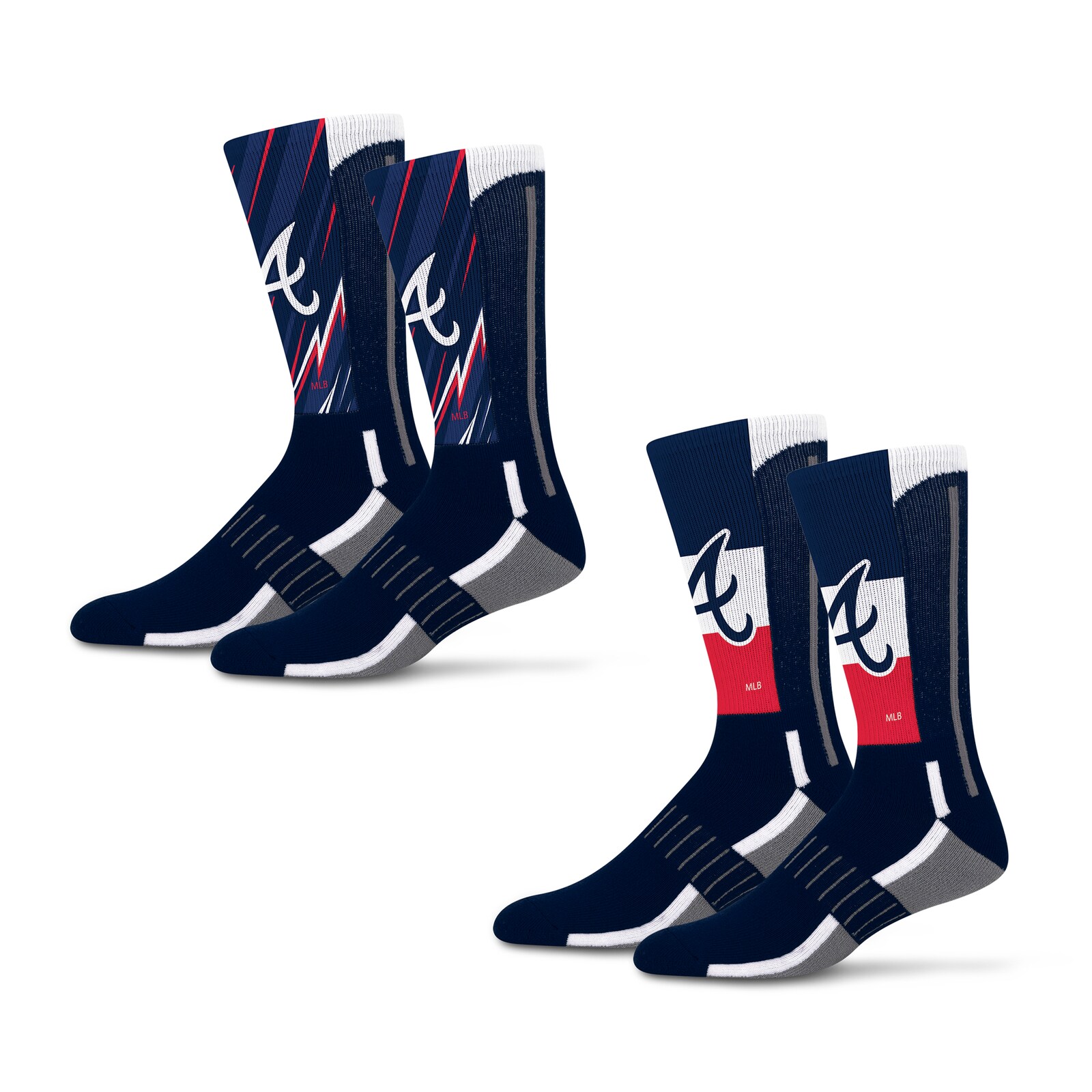 남녀공용 Atlanta Braves Starter Big Energy Neo 2팩 크루 양말 세트 상세 이미지 2