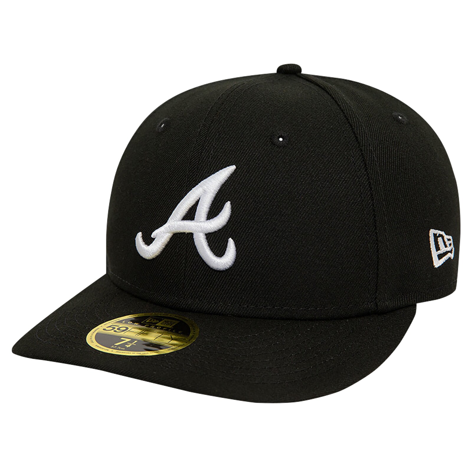 남성용 Atlanta Braves New Era 블랙 로우 프로파일 59FIFTY 피티드 모자
