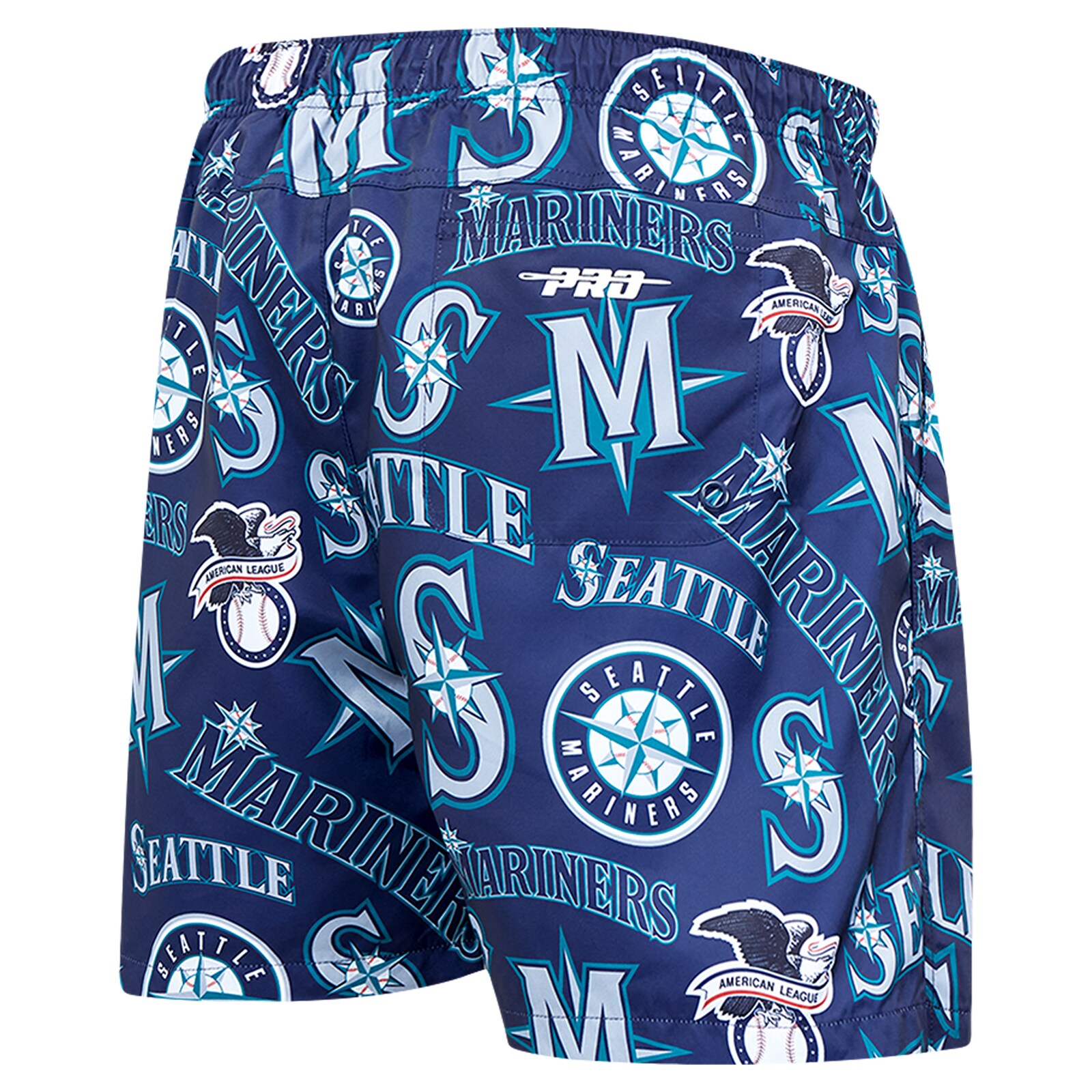 남성용 Seattle Mariners Pro Standard 네이비 Toss Logo 우븐 반바지 상세 이미지 4