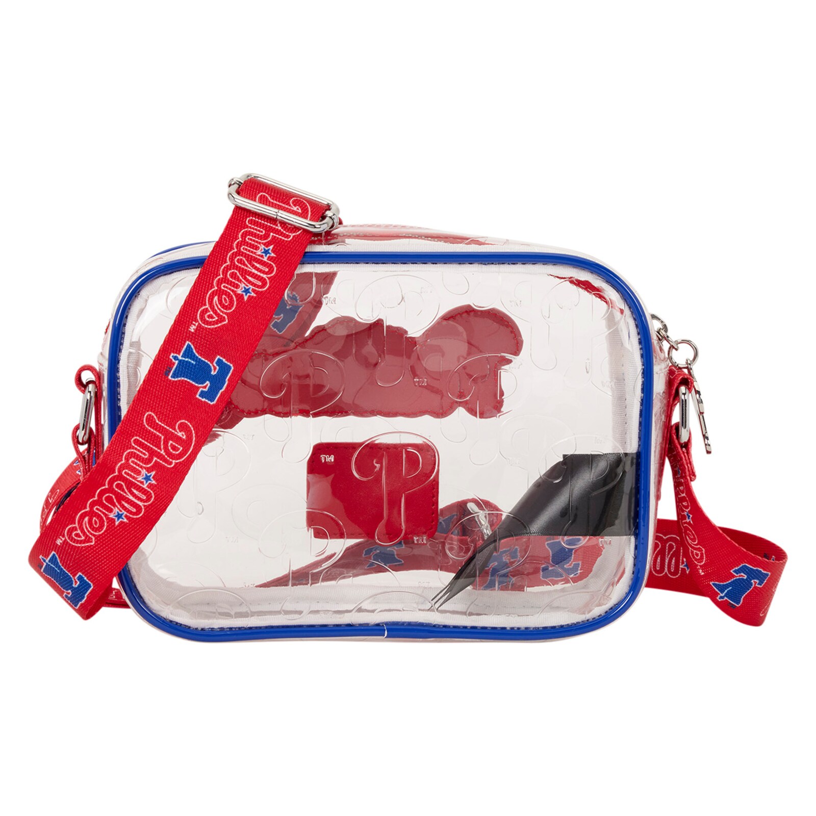 Philadelphia Phillies Loungefly 투명 올오버 로고 크로스바디 가방 상세 이미지 4