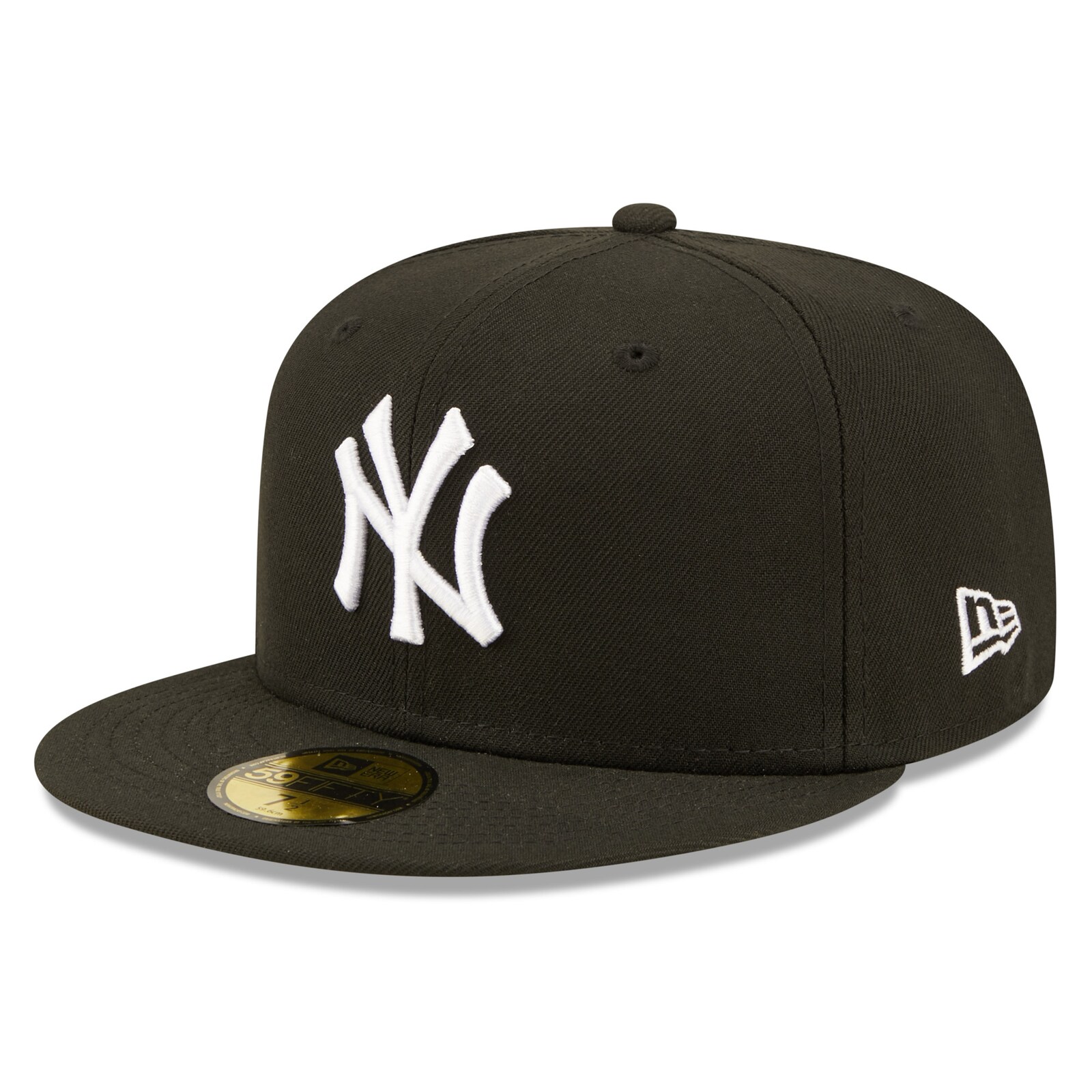 남성용 New York Yankees New Era 블랙 팀 로고 59FIFTY 피티드 모자 상세 이미지 2