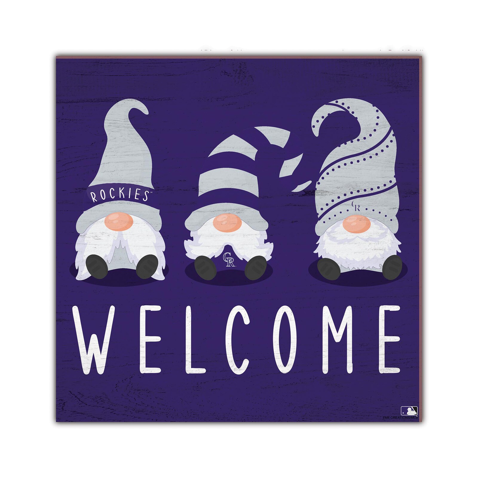 Colorado Rockies 10 x 10인치 웰컴 노움 사인