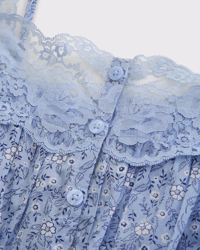 Lace-Trim Cinched Button-Through Cami 상세 이미지 8