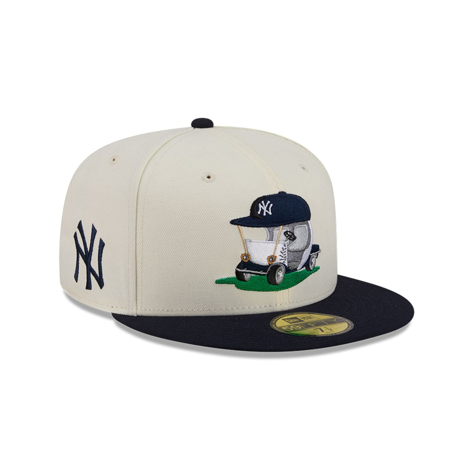남성용 New York Yankees 크림/네이비 Bullpen Cart 59FIFTY 피티드 모자 상세 이미지 2