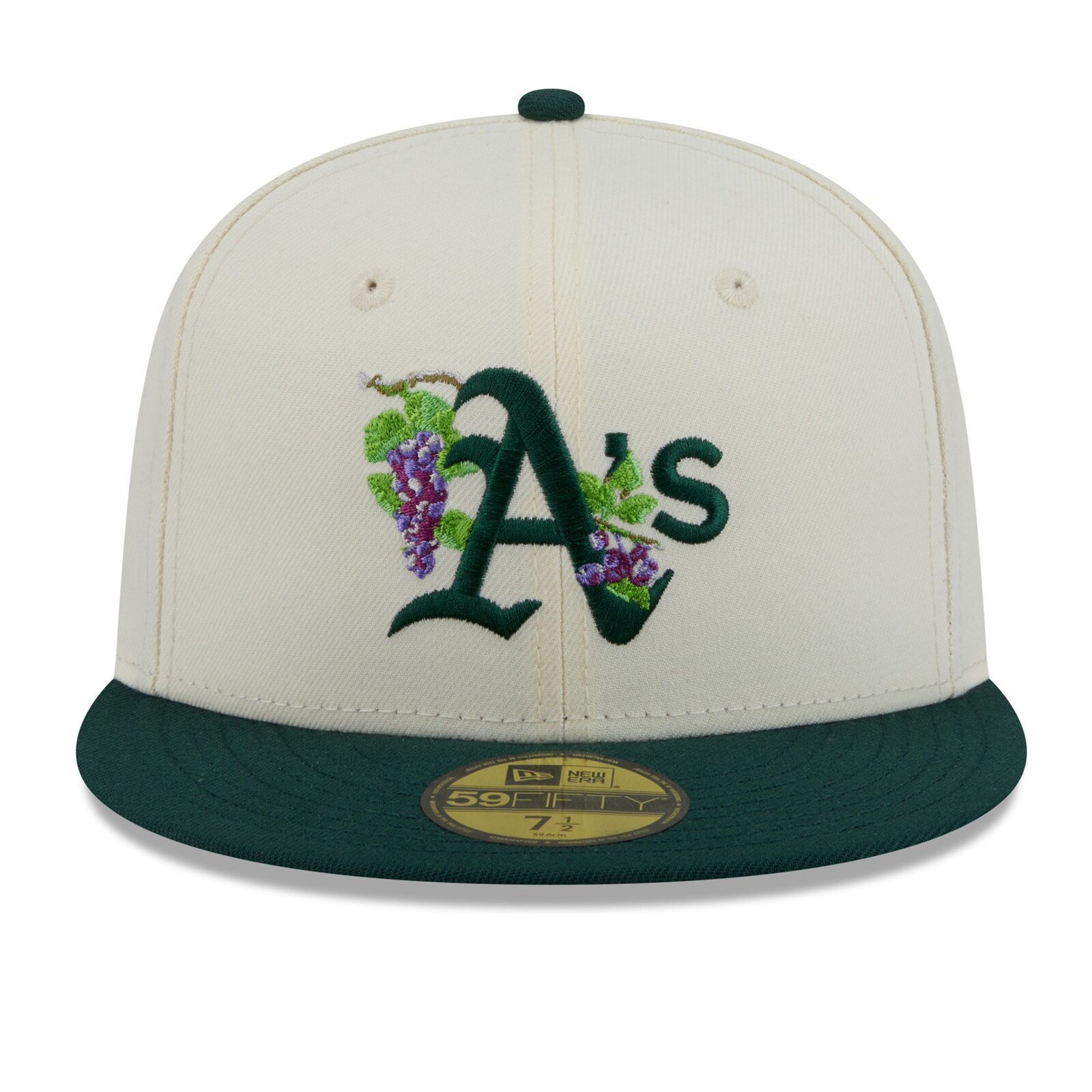 남성용 Athletics New Era 화이트/그린 Blossom 59FIFTY 피티드 모자 상세 이미지 3