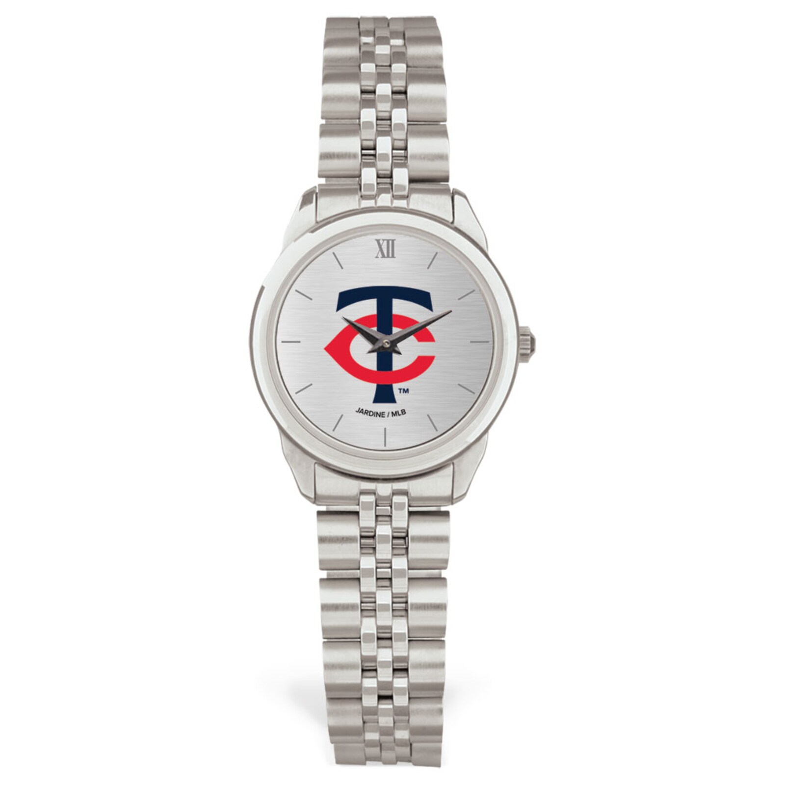 여성용 Minnesota Twins 실버 롤드 링크 브레이슬릿 손목시계