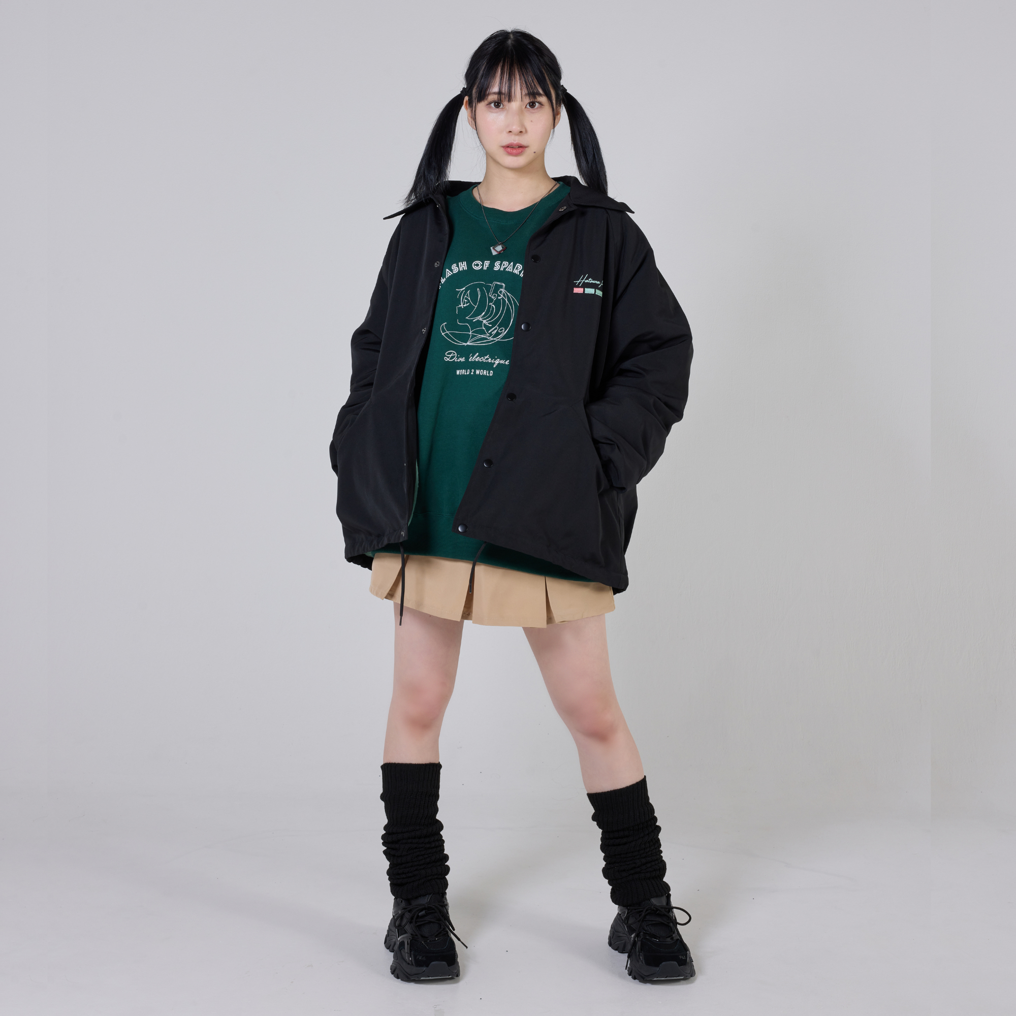(Goods - Outerwear) Hatsune Miku 인조 퍼 안감 코치 재킷 상세 이미지 6