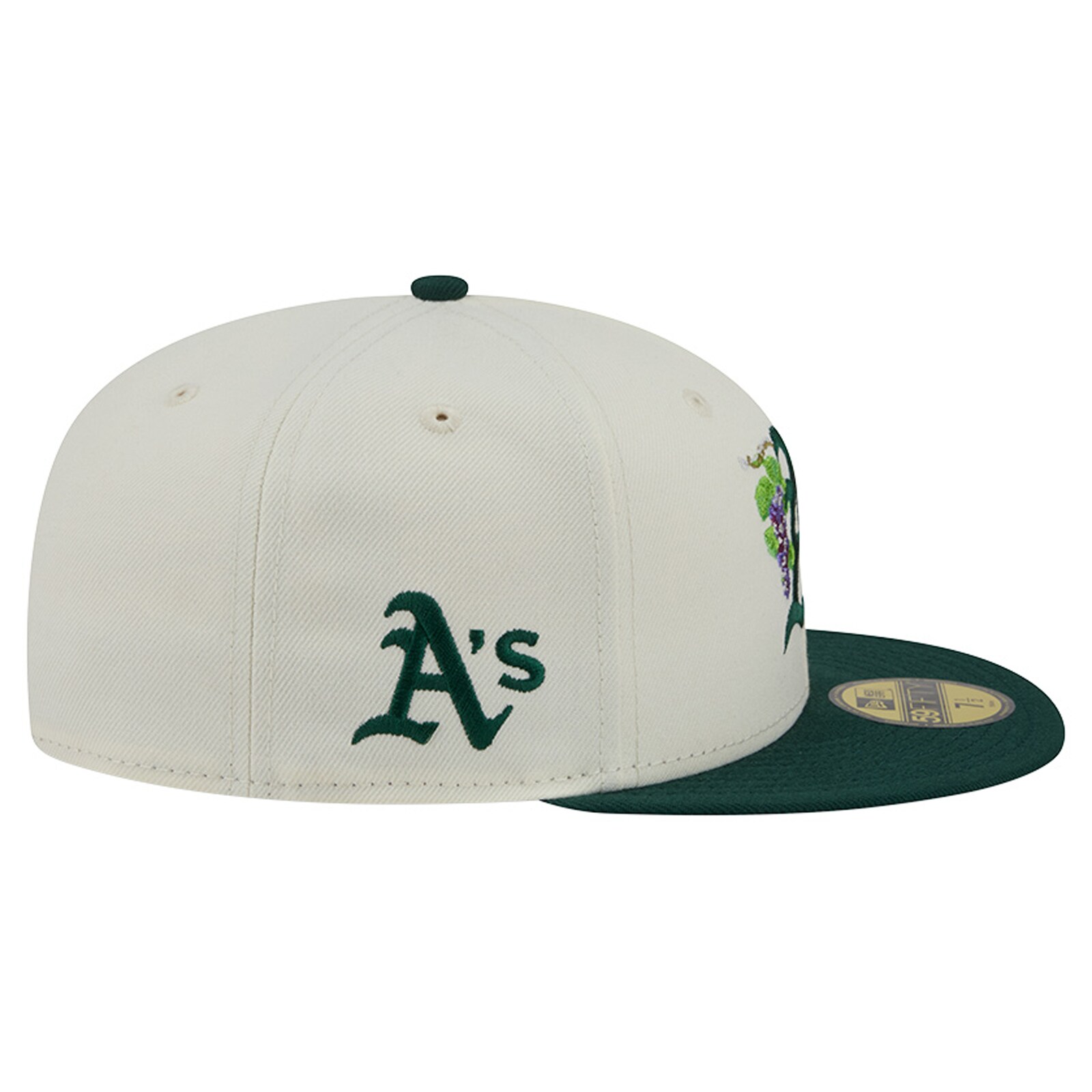 남성용 Athletics New Era 화이트/그린 Blossom 59FIFTY 피티드 모자 상세 이미지 7