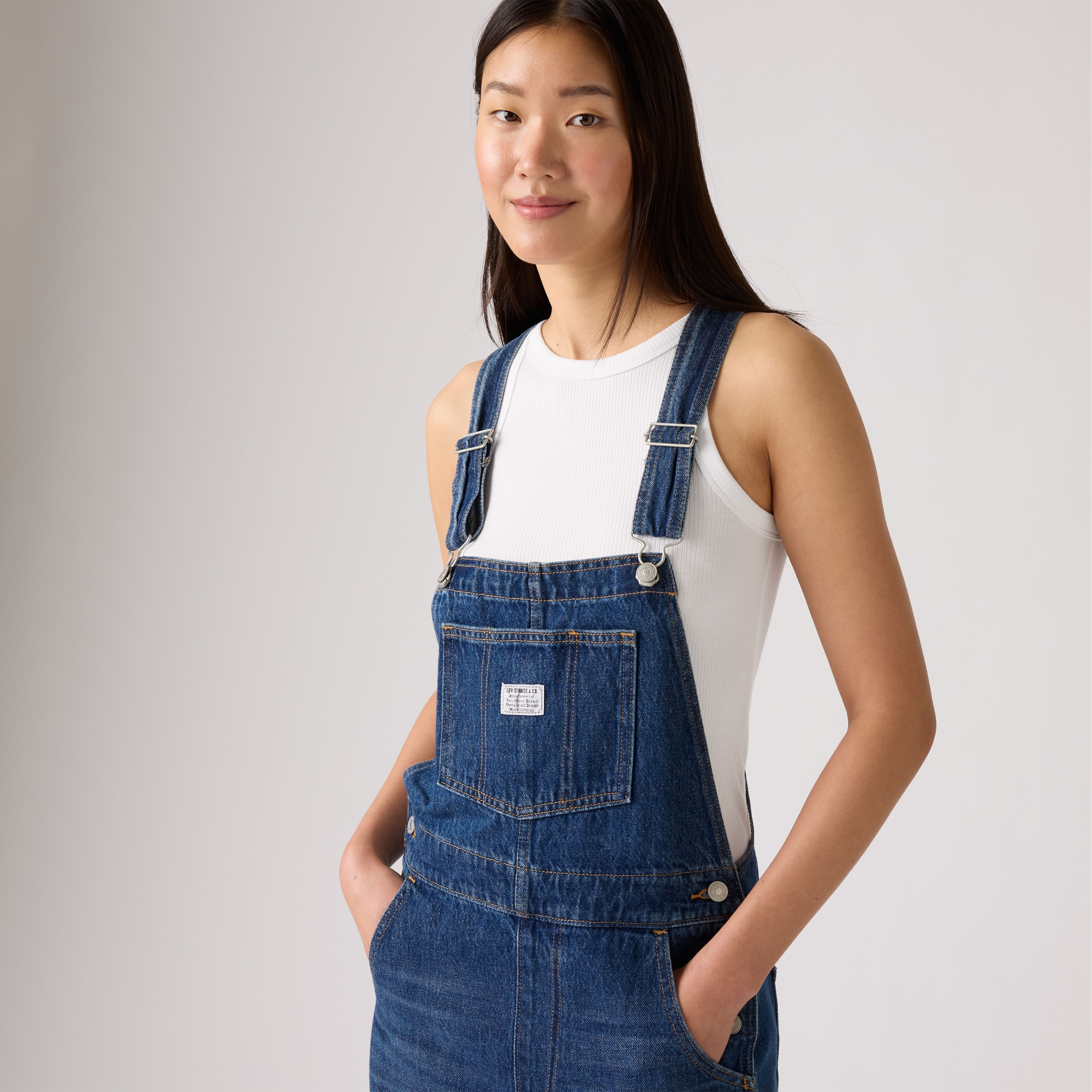 빈티지 데님 여성 오버롤 상세 이미지 5