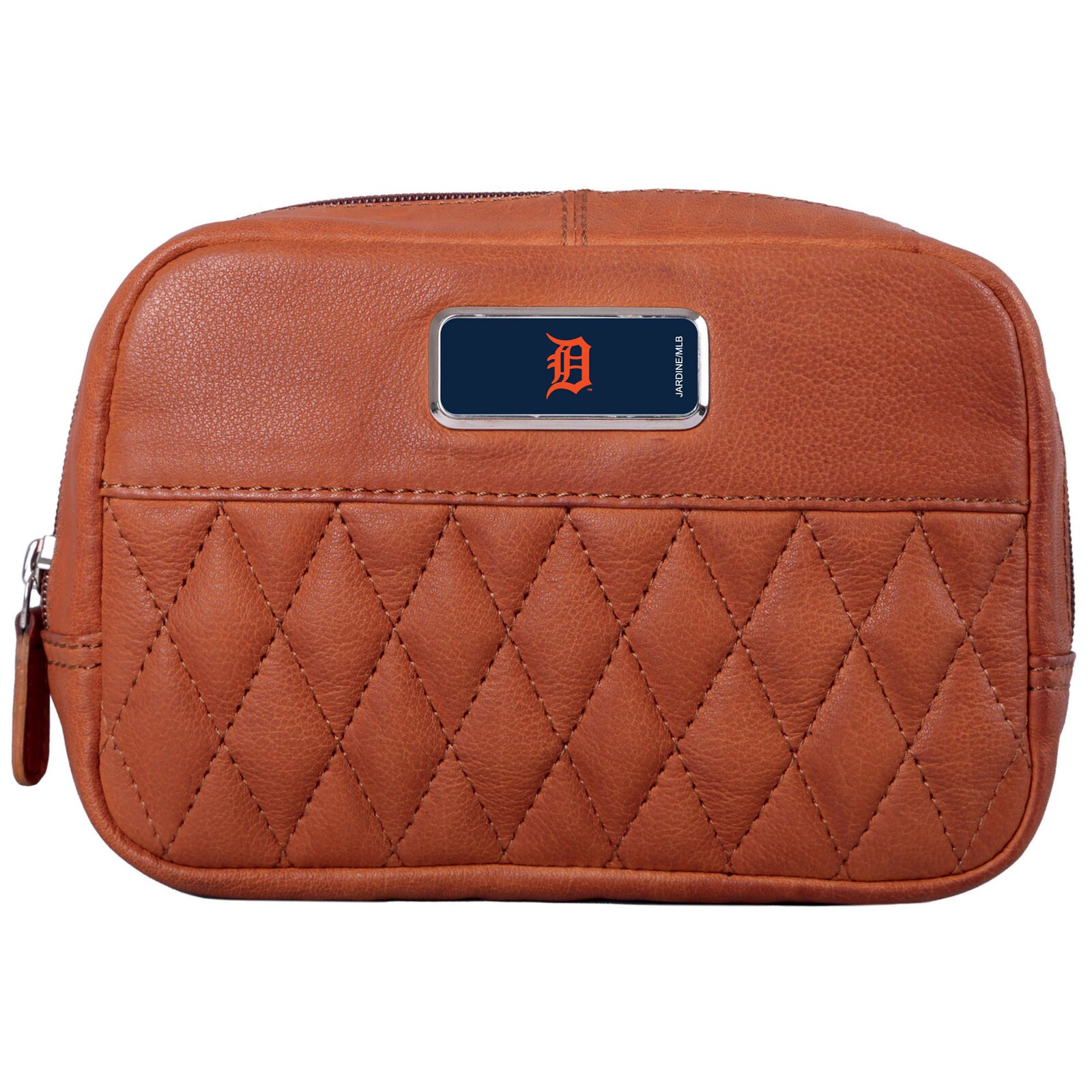 Detroit Tigers 탄 컬러 로고 플레이트 Brea Canyon Zurich 가죽 크로스바디 백