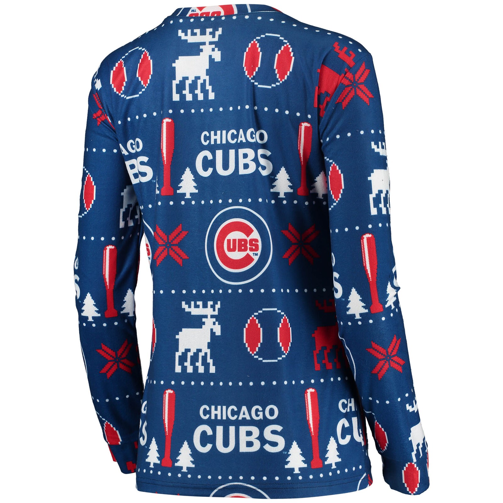 여성용 Chicago Cubs FOCO 로열 어글리 파자마 세트 상세 이미지 4