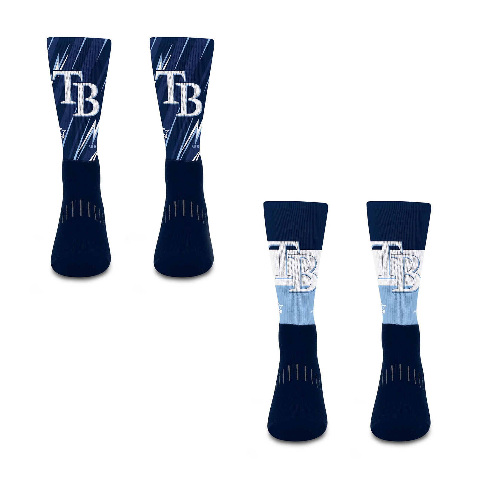 남녀공용 Tampa Bay Rays Starter 빅 에너지 네오 2팩 크루 양말 세트 상세 이미지 3