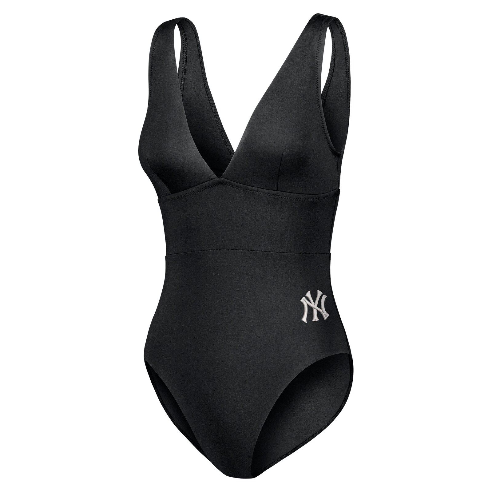 여성용 New York Yankees Palm Modern 블랙 V넥 원피스 수영복 상세 이미지 3