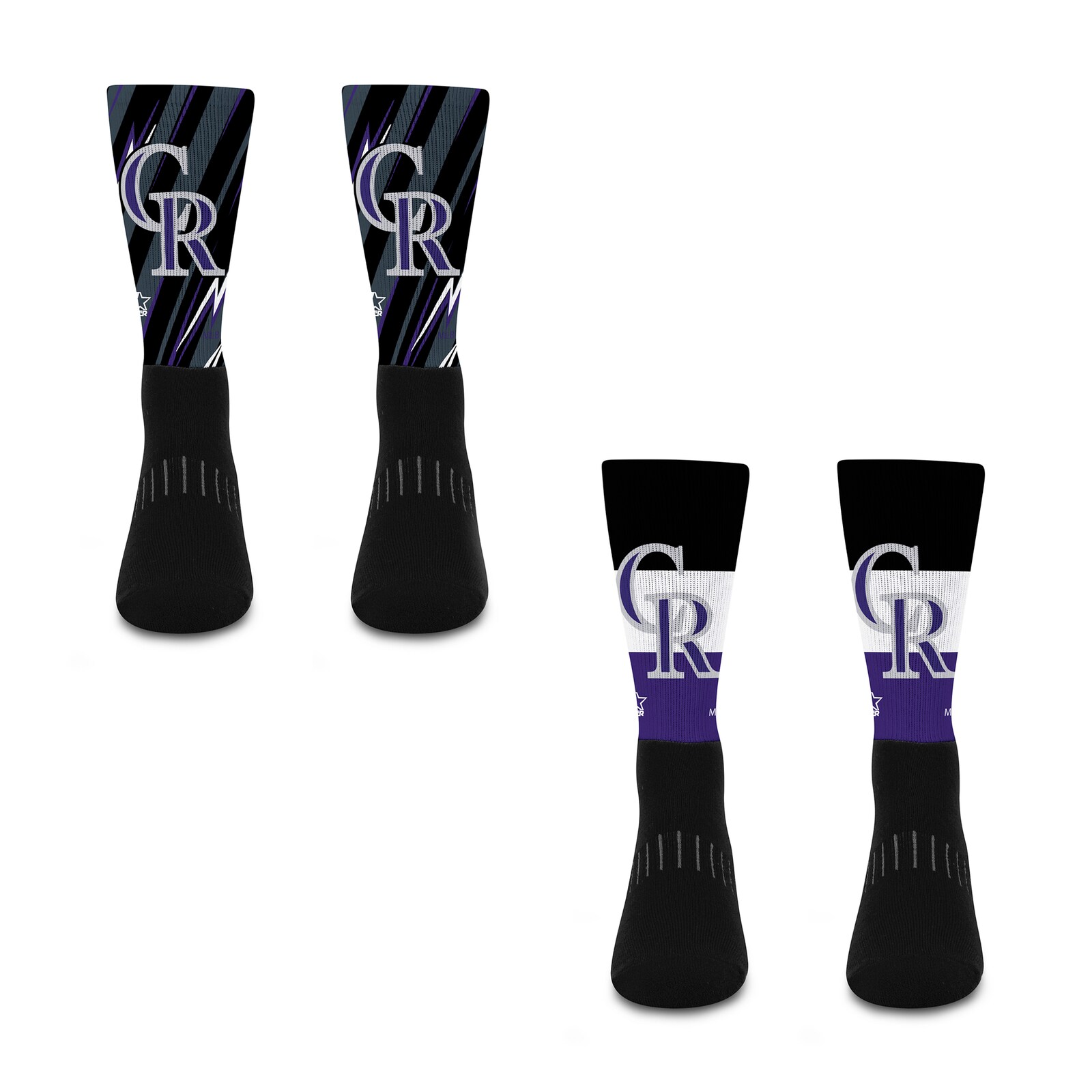 남녀공용 Colorado Rockies Starter 빅 에너지 네오 2팩 크루 양말 세트 상세 이미지 3