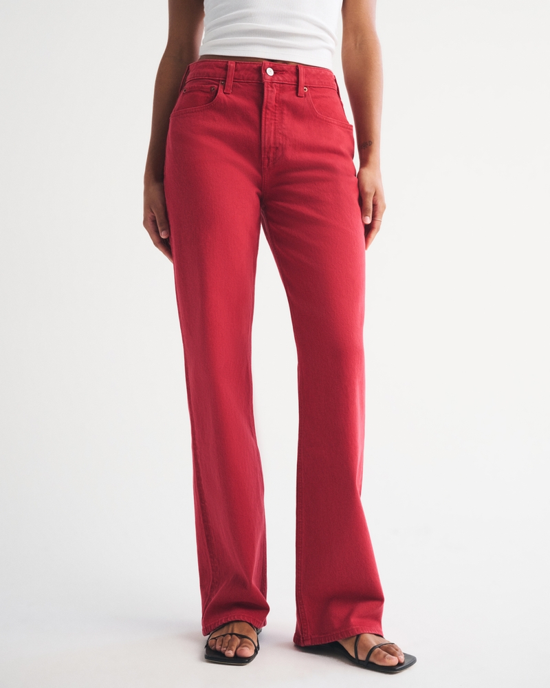 Curve Love High Rise 90s Relaxed Red Jean 상세 이미지 3