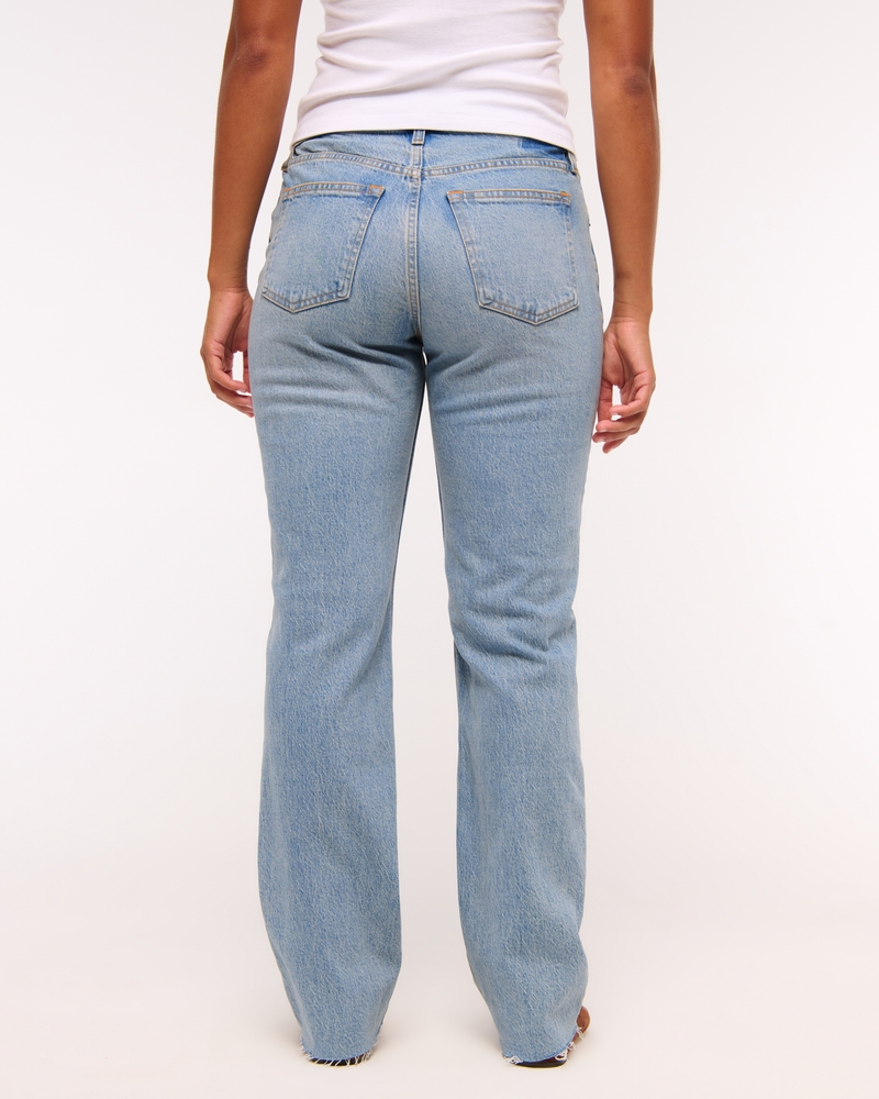 Curve Love Mid Rise 90s Straight Frayed Hem Jean 상세 이미지 4