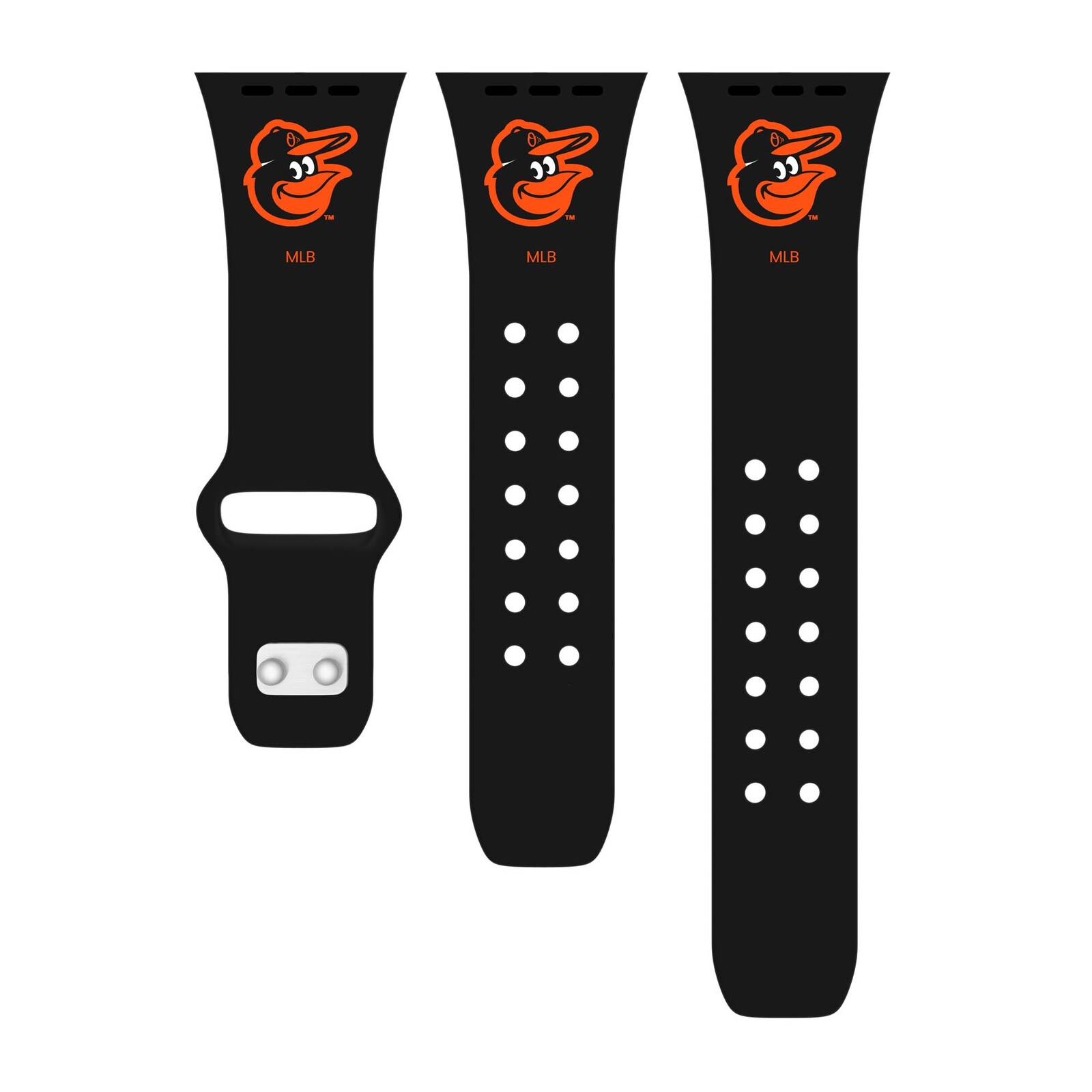 Baltimore Orioles 블랙 로고 실리콘 Apple Watch 밴드 상세 이미지 3
