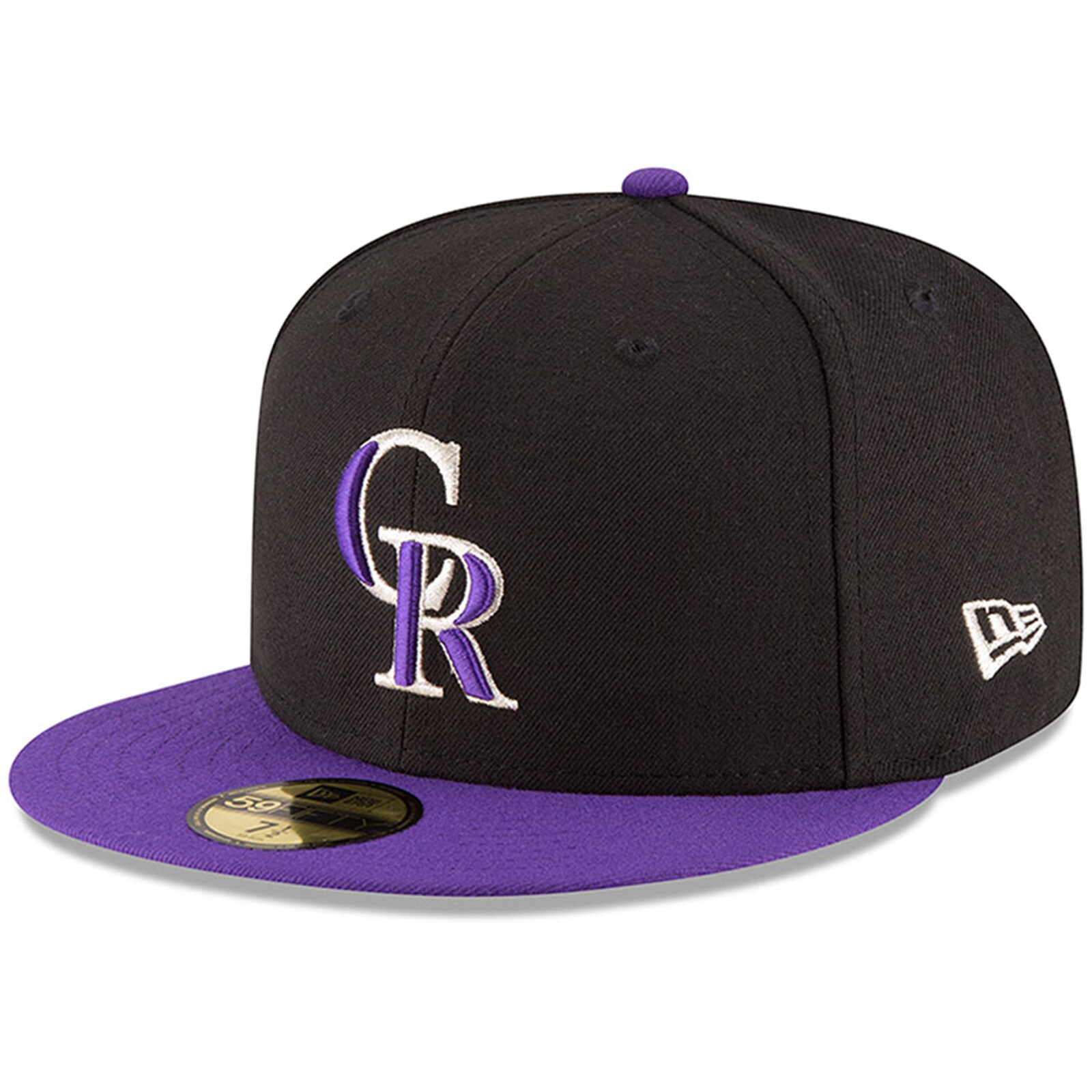 남성용 Colorado Rockies New Era 블랙/퍼플 오센틱 컬렉션 온필드 59FIFTY 스트럭처드 모자