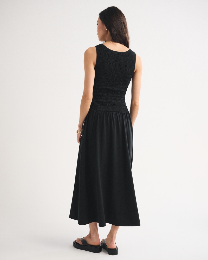 A&F Sydney Smocked Reversible Neckline Knit Midi Dress 상세 이미지 4